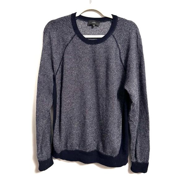 Vince Wool Cashmere Pullover Crewneck Sweater Blue White Mens XL Casual - Picture 1 of 6